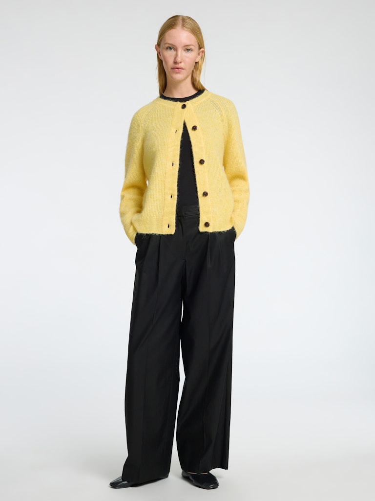 SLFLULU LS KNIT SHORT CARDIGAN B NOOS Gul