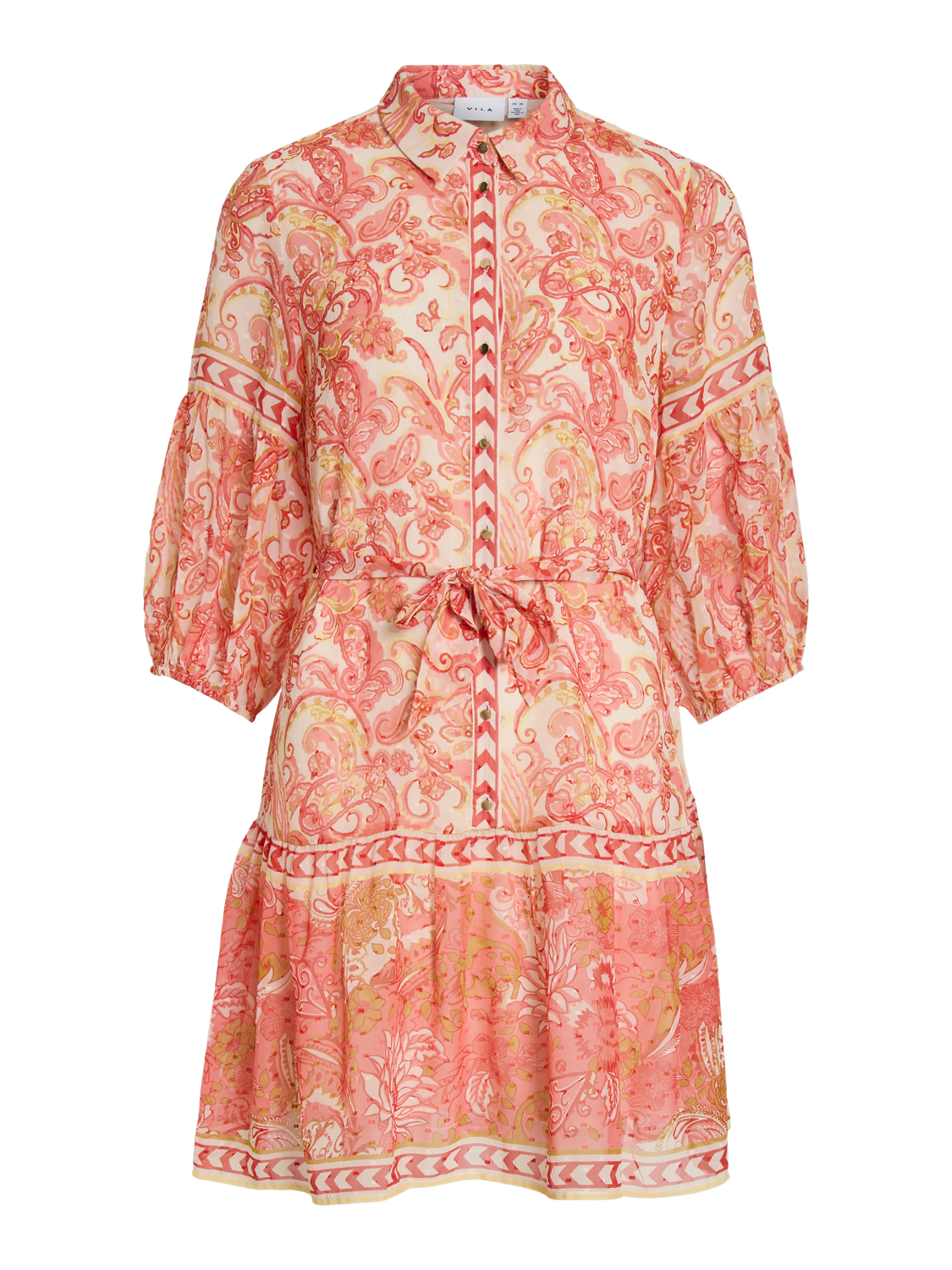 VIPRAYA PRINTED SHORT DRESS/LN/1 Birch