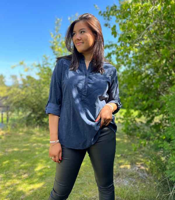 Skjortebluse Cord Marine