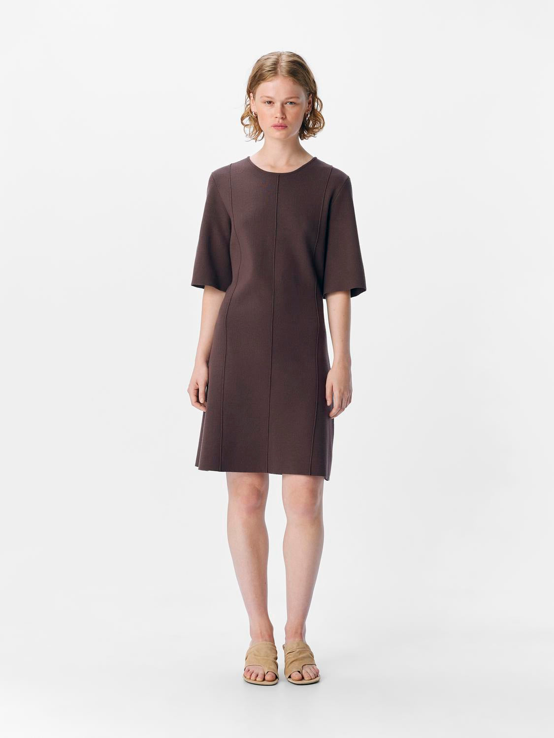 Objreynard 2/4 Re Short Dress Noos Mørkebrun