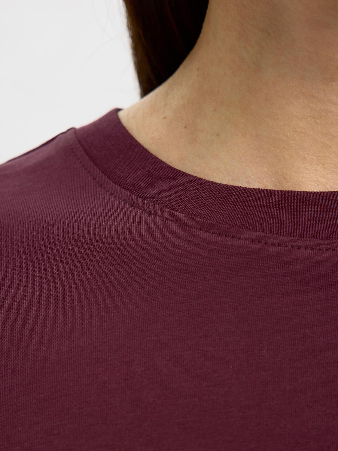 Slfmyessential Ss O-Neck Tee Noos Mørkelilla