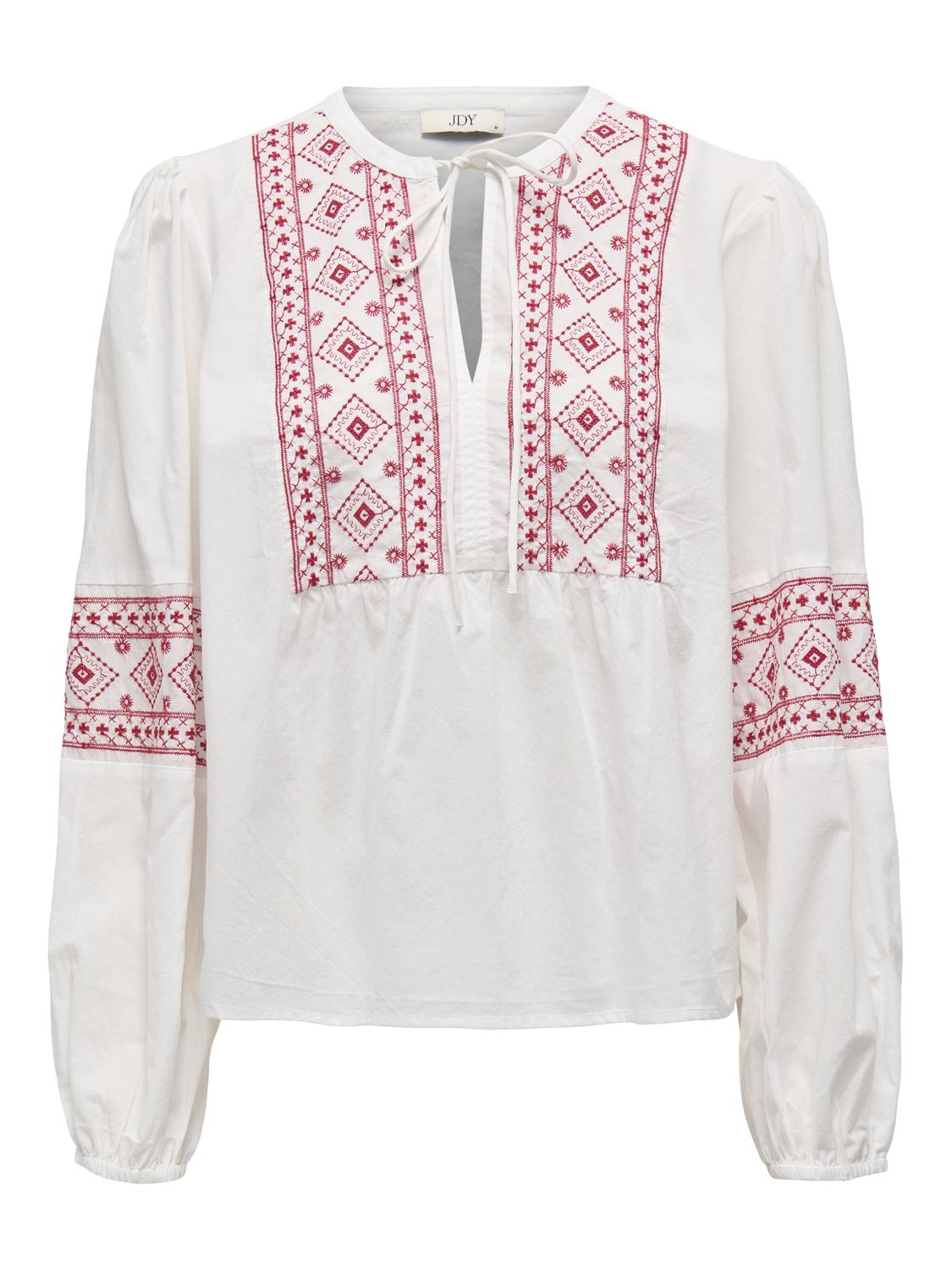 JDYLULU L/S EMBROIDERY SHIRT WVN Cloud Dancer