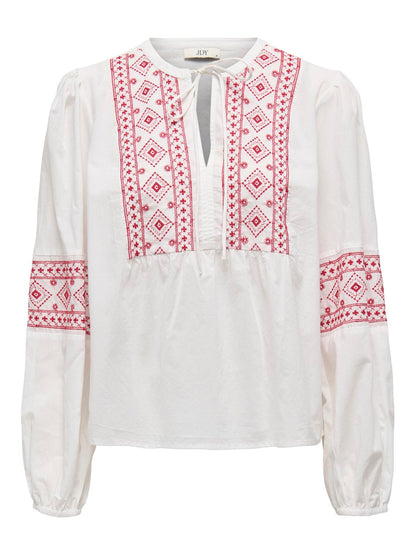 JDYLULU L/S EMBROIDERY SHIRT WVN Cloud Dancer
