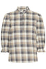 Pzevie Blouse Navy Green Brown Check