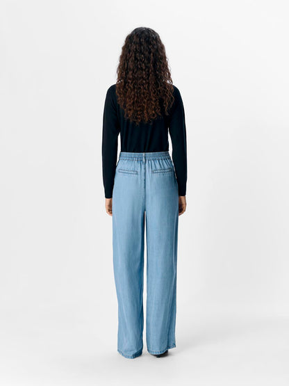 OBJFRAME LISA WIDE MW PANTS NOOS Lyseblå