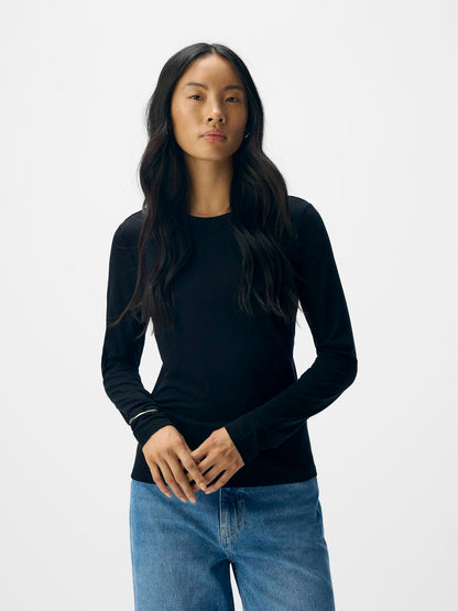 Objzofia Sli L/s O-Neck Top Noos Sort