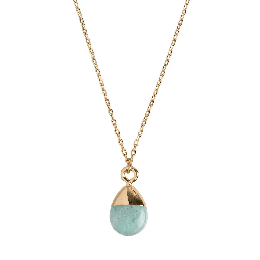 Goddess Necklace, Gold - Amazonite