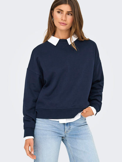 Onldaze L/s Crew Neck Swt Noos Mørkeblå