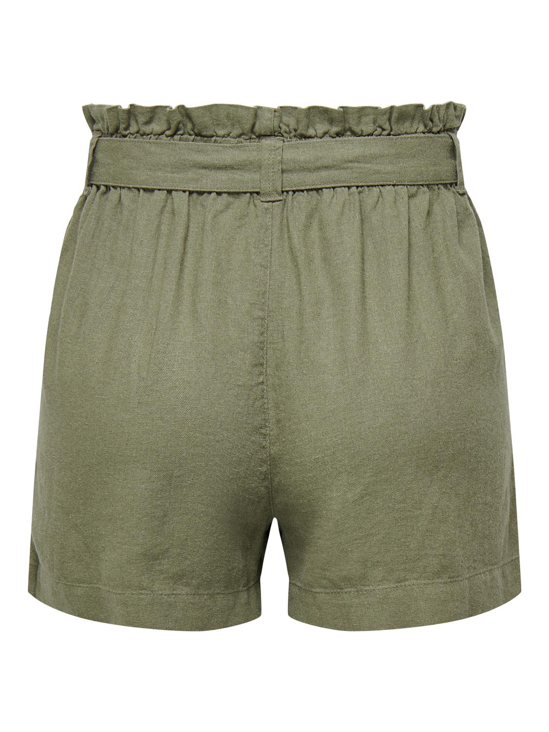 JDYSAY MW LINEN BELT SHORTS WVN NOOS Mellomgrønn