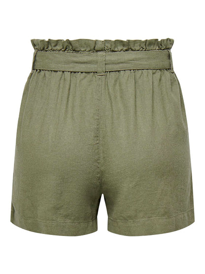 JDYSAY MW LINEN BELT SHORTS WVN NOOS Mellomgrønn