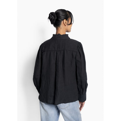 SARI Linen Blouse Svart