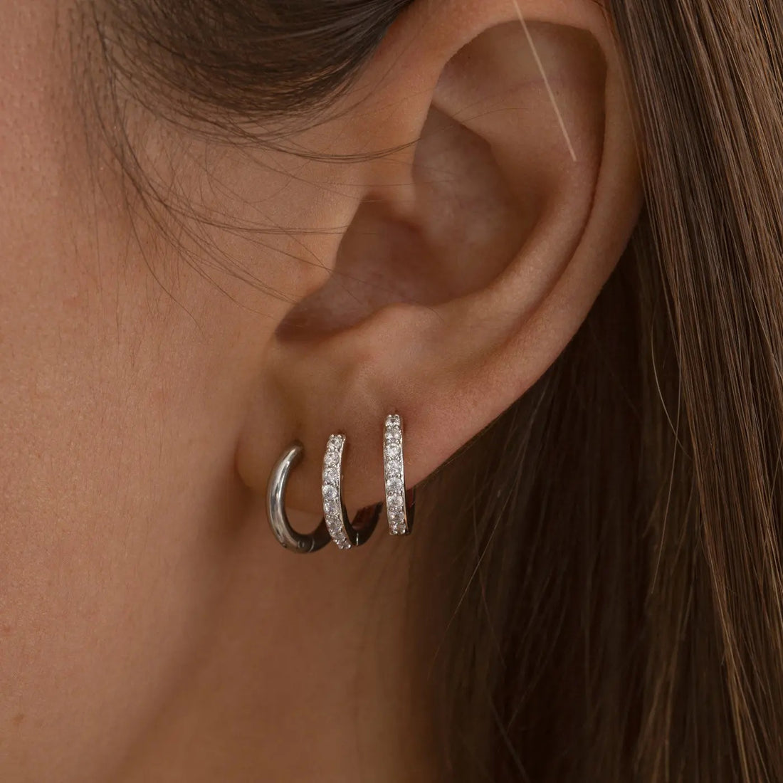 Harper - Hoop 12 mm Earrings Stainless Steel - Silver