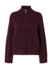 Slfsia Ras Ls Knit Zipper Cardigan Noos Mørkelilla