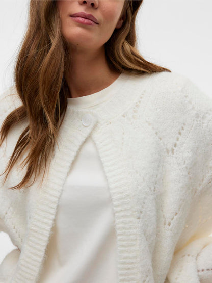 VMNOVAH LS BUTTON CARDIGAN EXP Klar Hvit