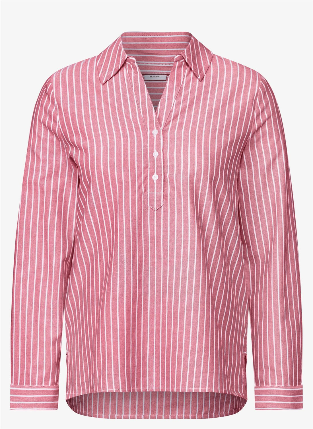 TOS BIG STRIPE OXFORD BLOUSE Rød