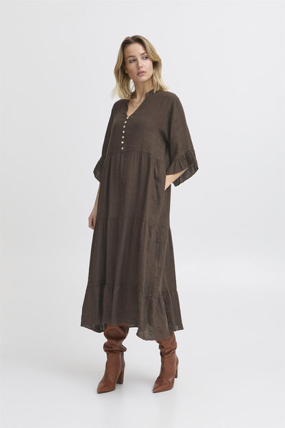 SBFONTANELLE LONG DRESS Chocolate Brown