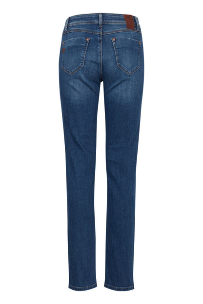 PZSANDRA HW Jeans Medium Straight Leg Medium Blue Denim