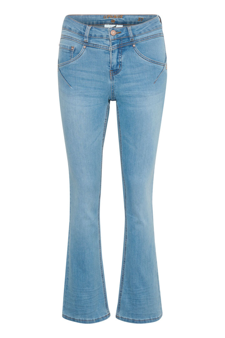AMALIE BOOTCUT JEANS SHAPE FIT Lyseblå