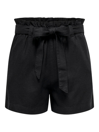 JDYSAY MW LINEN BELT SHORTS WVN NOOS Sort