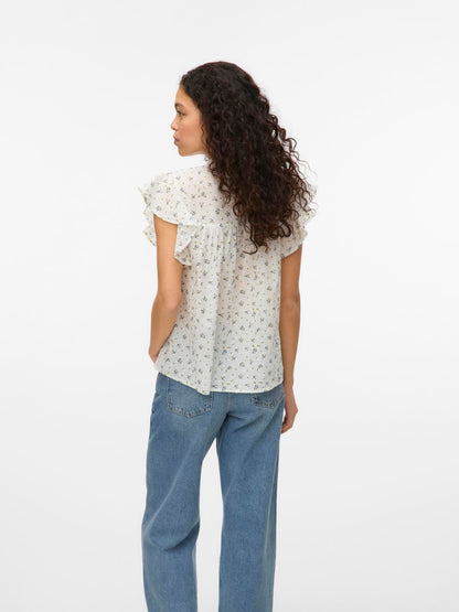 VMTRINE SL LACE TOP WVN GA NOOS Klar Hvit