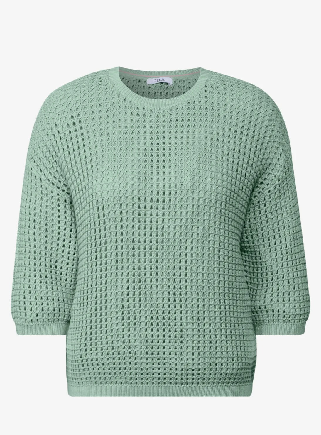TOS crochet roundneck Lysegrønn