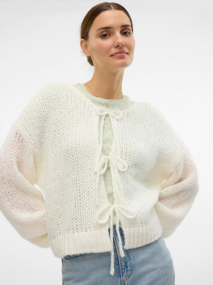 VMALOA LS BOW CARDIGAN GA EXP Klar Hvit