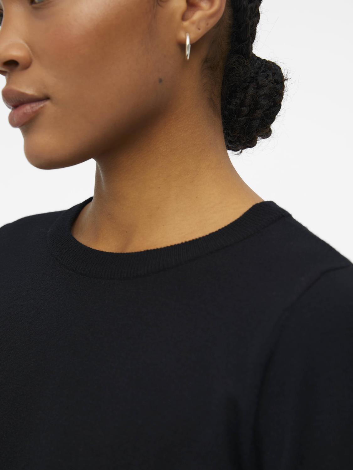 Objthess L/s O-Neck Knit Pullover Noos Sort
