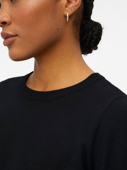 Objthess L/s O-Neck Knit Pullover Noos Sort
