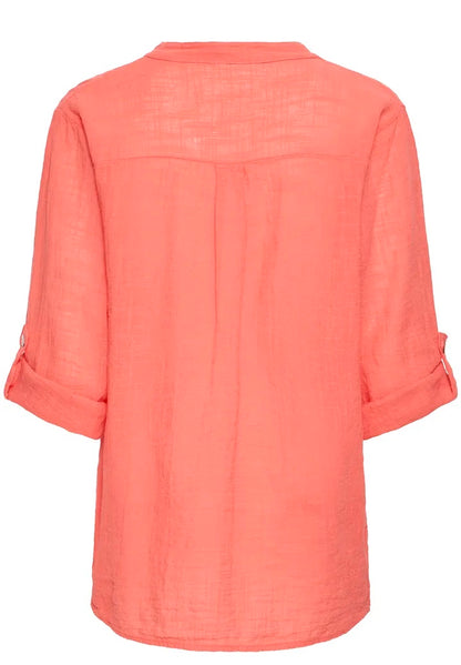 SBalexa solid blouse 2 Coral