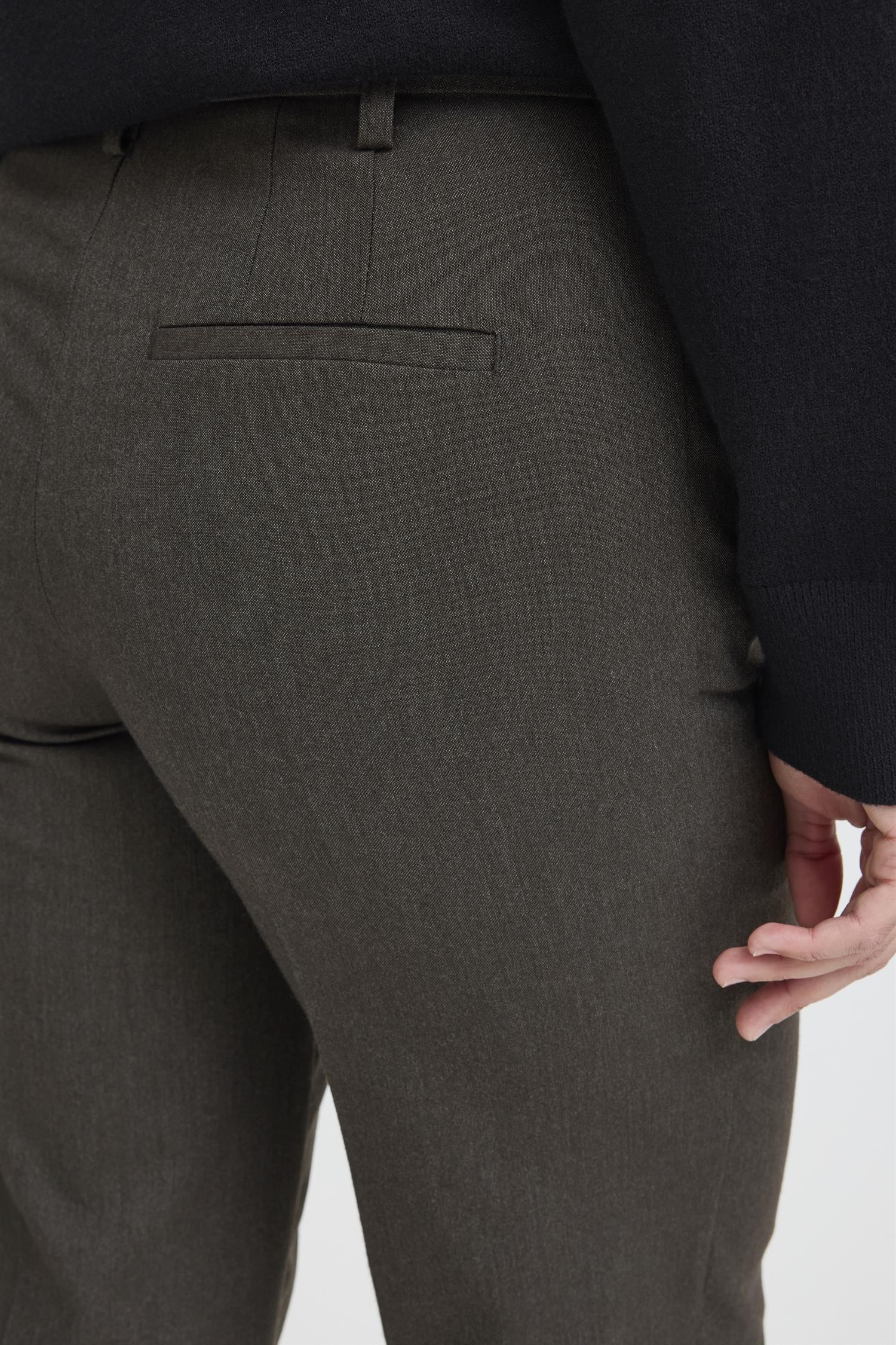 Pzbindy Melange Hw Pant Wide Leg Espresso Melange