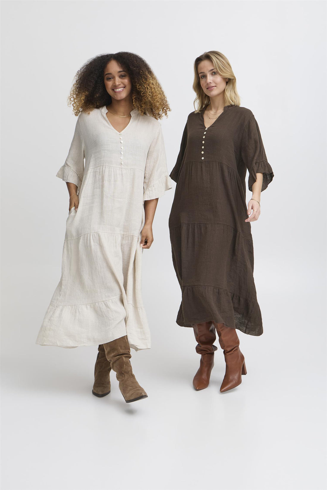 SBFONTANELLE LONG DRESS Sandshell