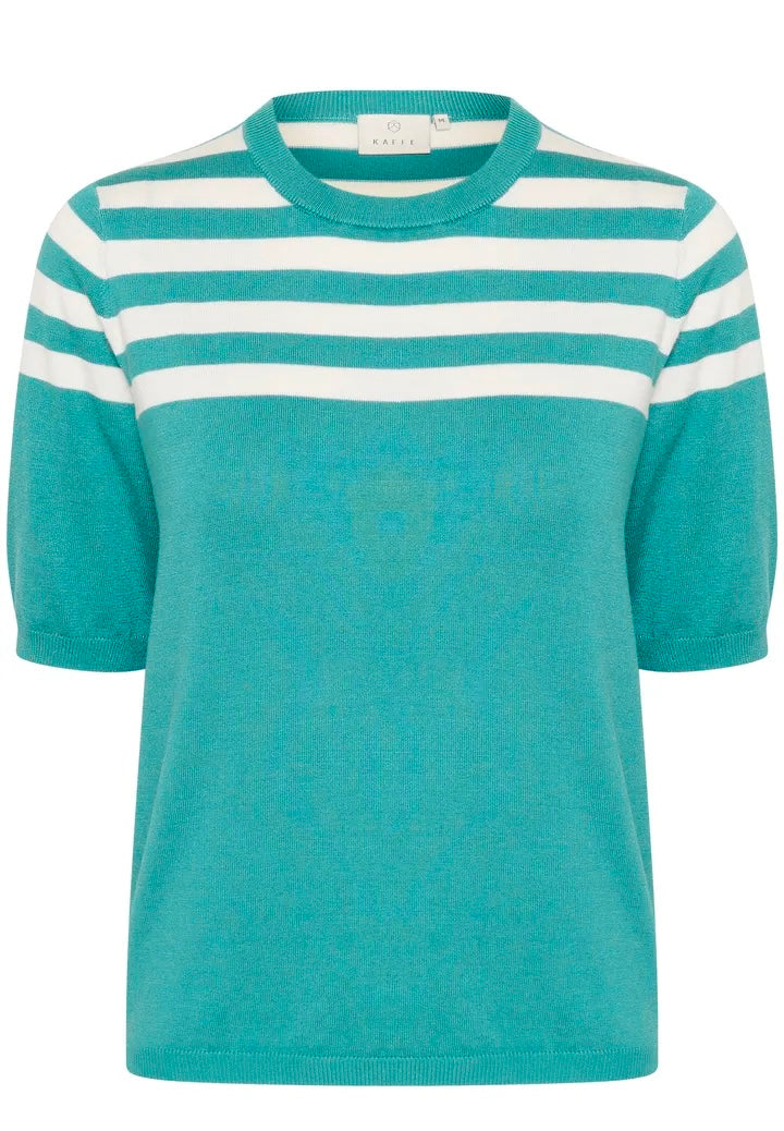 KAlizza Striped Knit Teal/Chalk Half Stripe