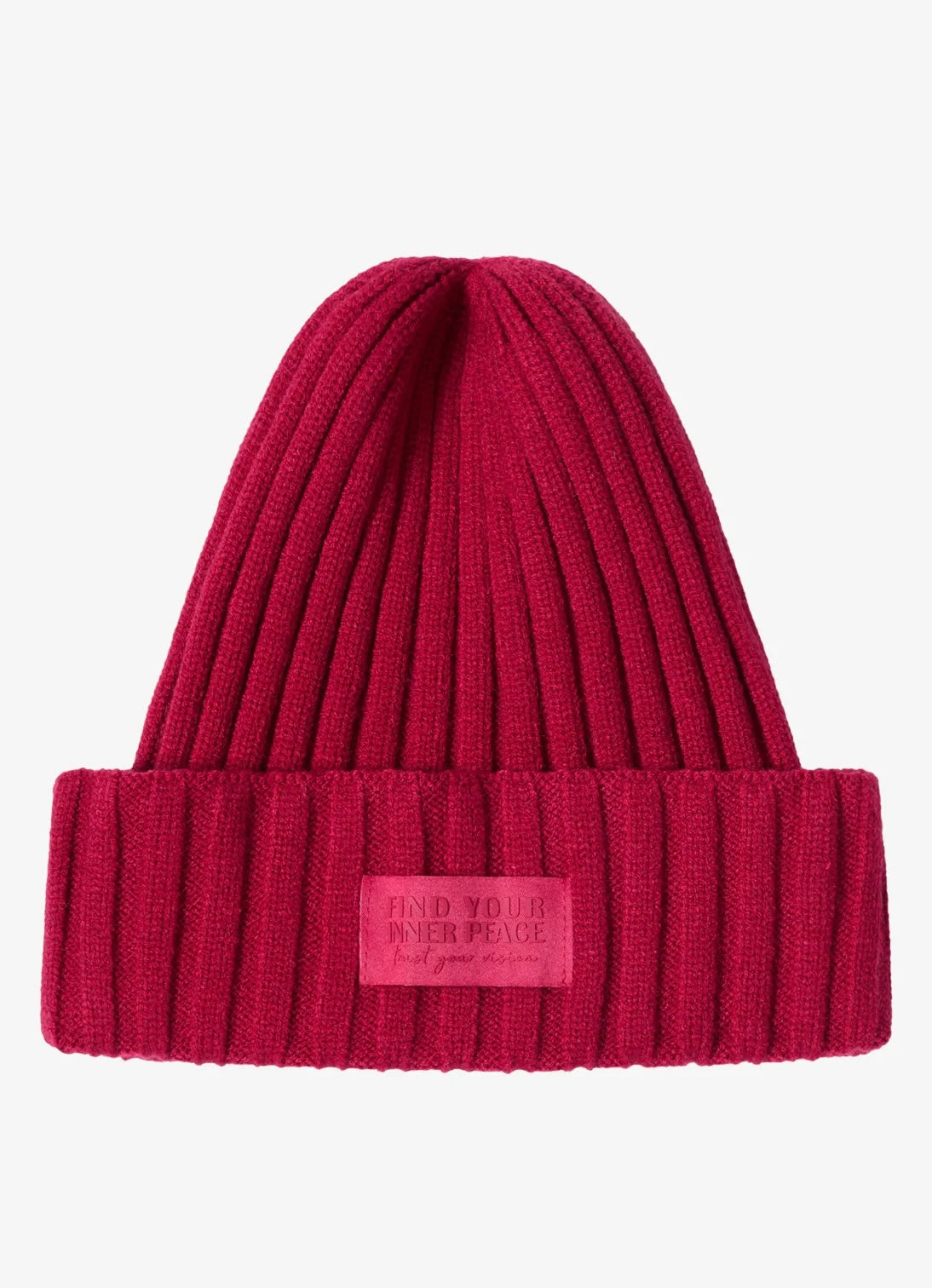 Solid knit cap Rød