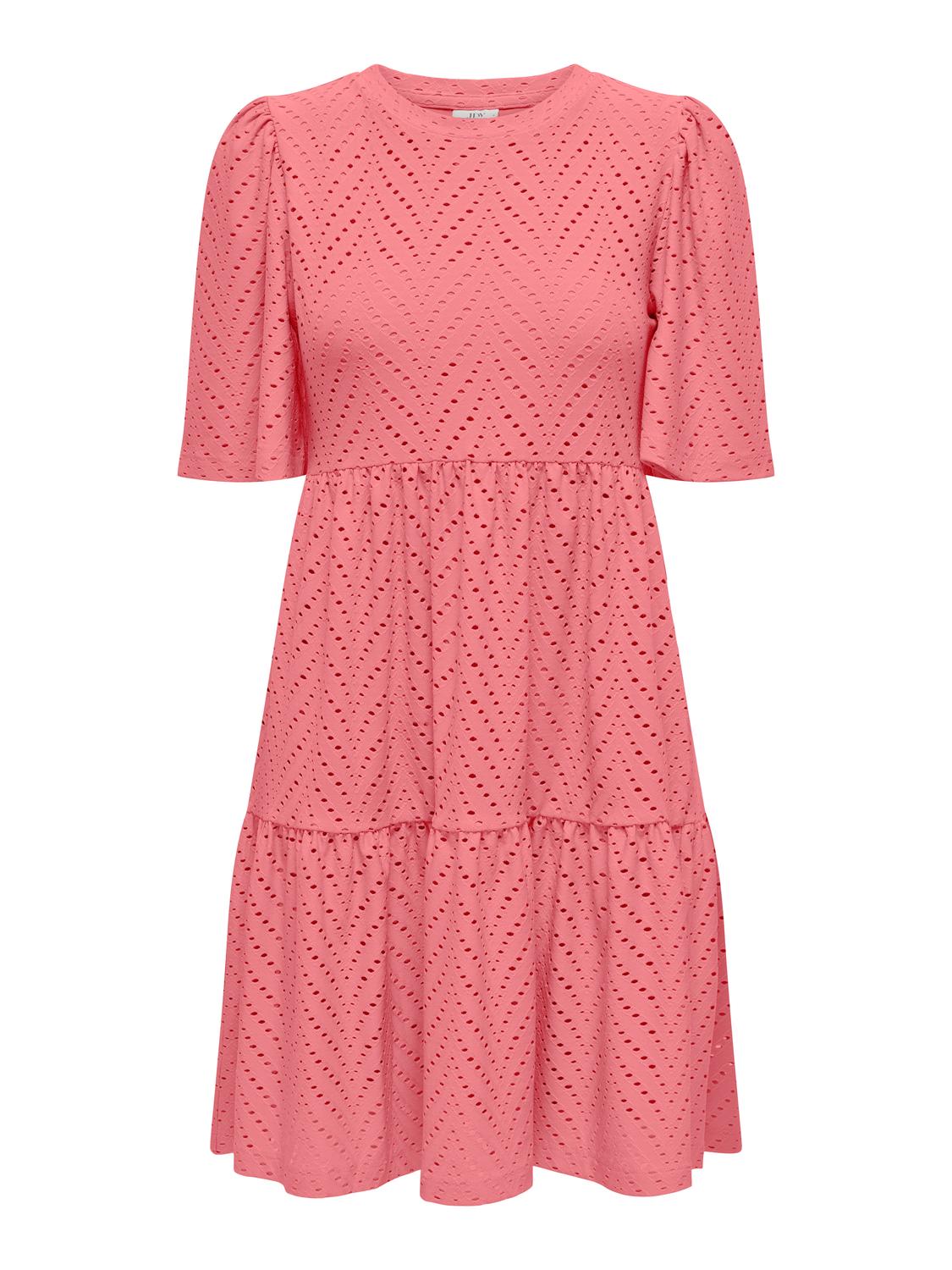JDYCARLA CATHINKA S/S DRESS JRS NOOS Mellomrosa