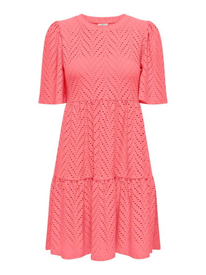 JDYCARLA CATHINKA S/S DRESS JRS NOOS Mellomrosa