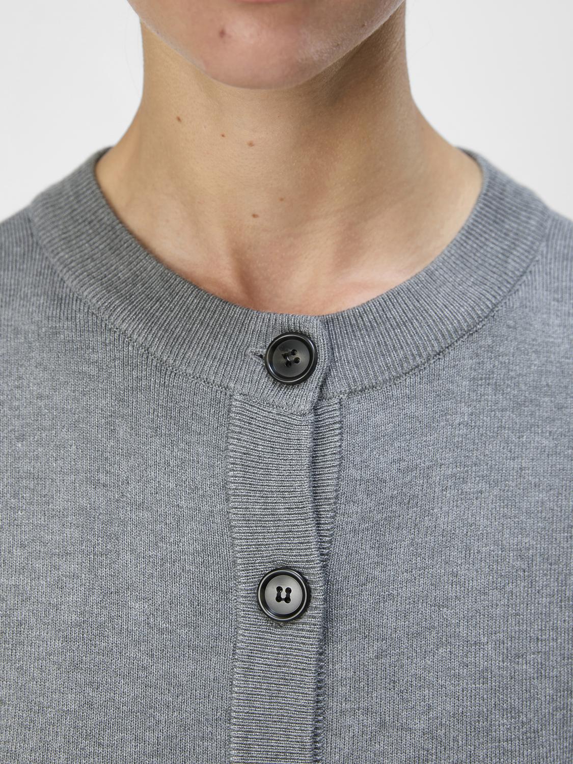 OBJESTER SLI L/S KNIT CARDIGAN NOOS Grå