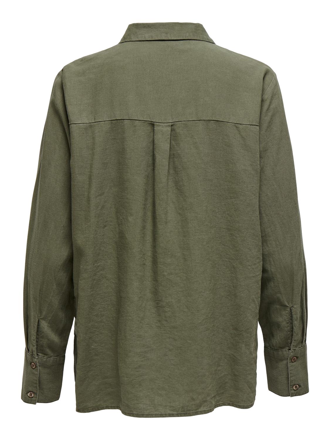 JDYSAY L/S LINEN LOOSE SHIRT WVN NOOS Mellomgrønn