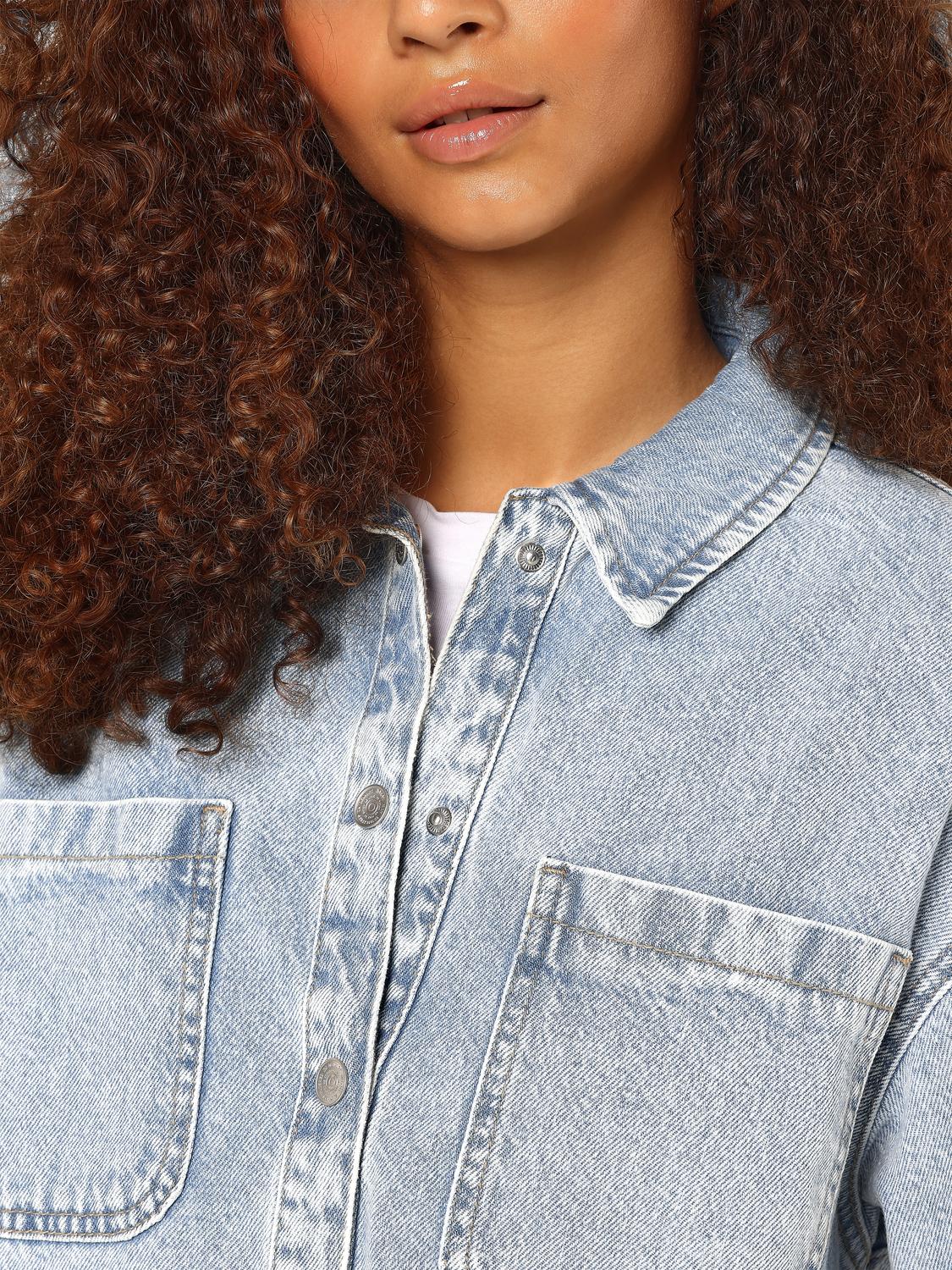 NMALVA L/S DENIM SHACKET AZ352LB NOOS Lyseblå