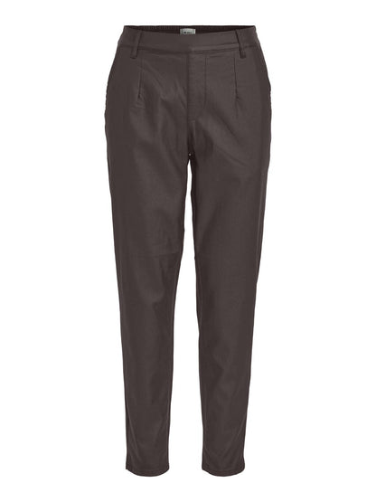 Objbelle Lisa Coated Pant Noos Mørkebrun
