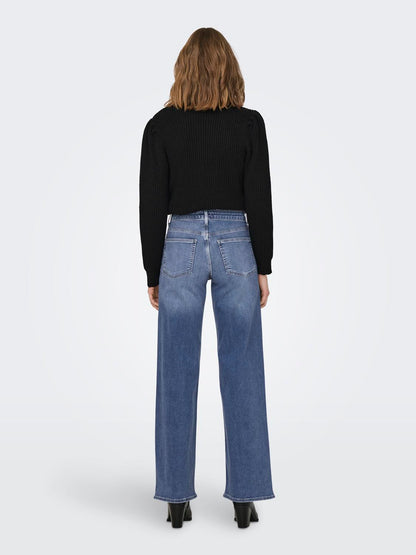 ONLMADISON BLUSH HW WIDE DNM DOT372 NOOS Mellomblå