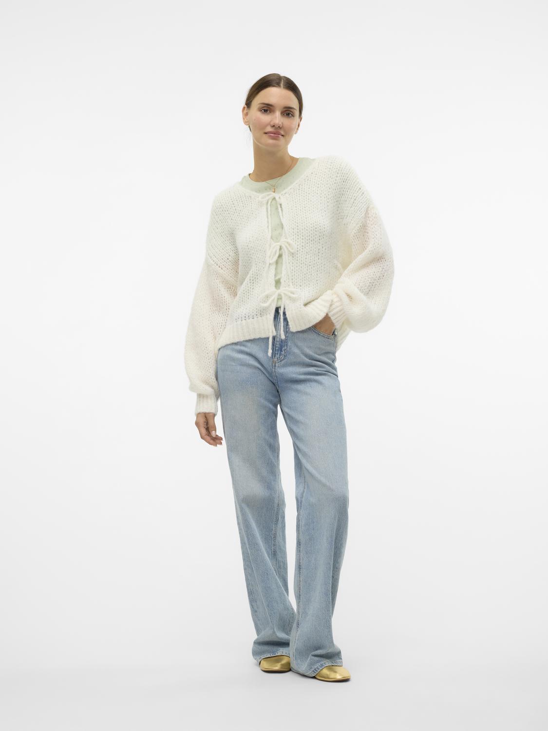 VMALOA LS BOW CARDIGAN GA EXP Klar Hvit