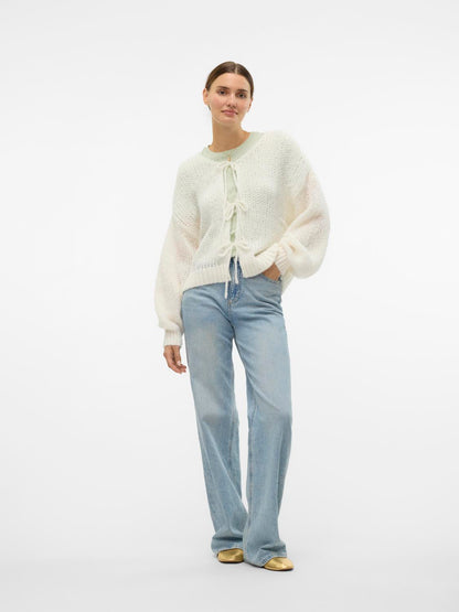 VMALOA LS BOW CARDIGAN GA EXP Klar Hvit