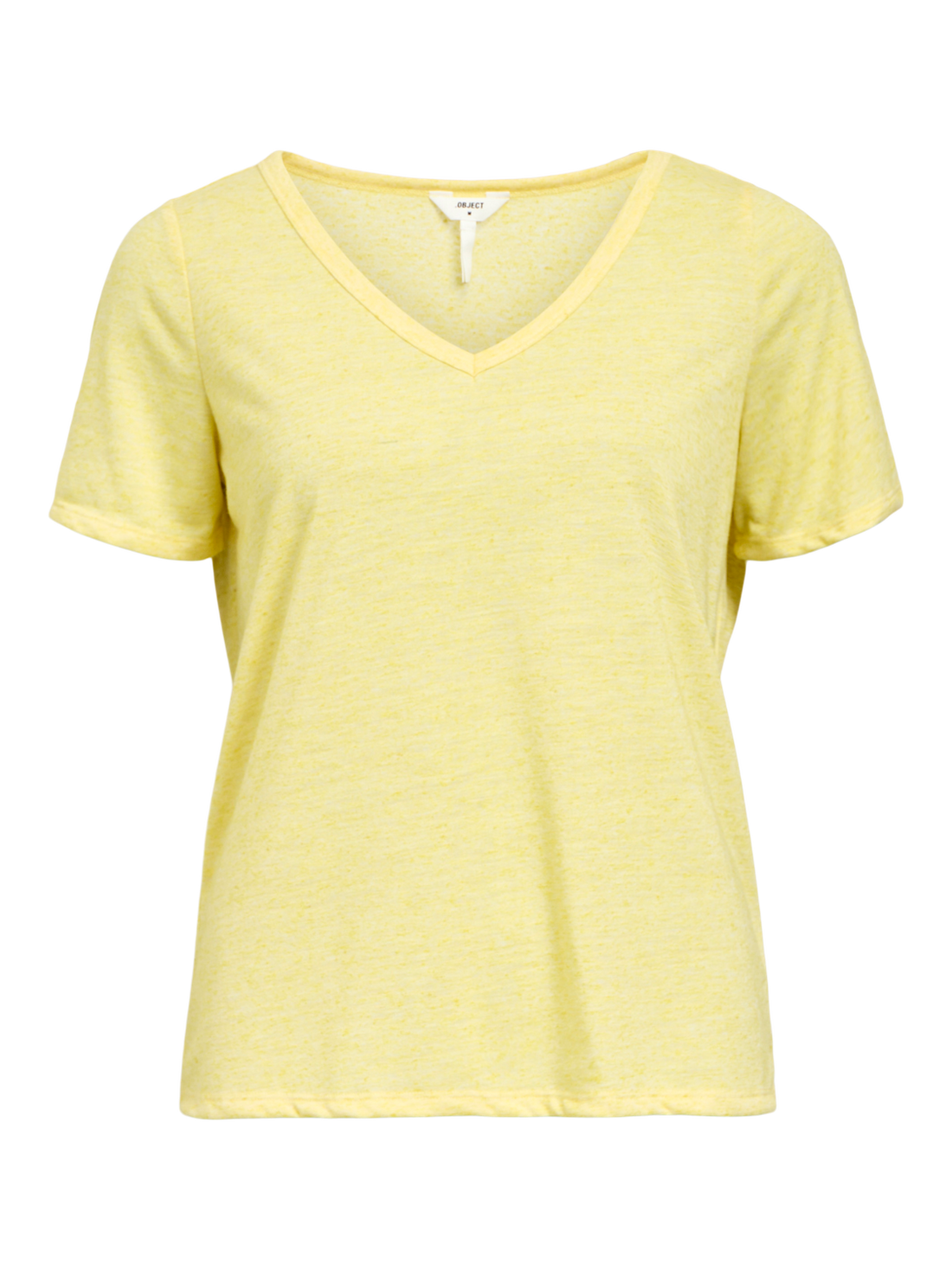 OBJTHEA S/S RE V-NECK TOP NOOS Mellomgul