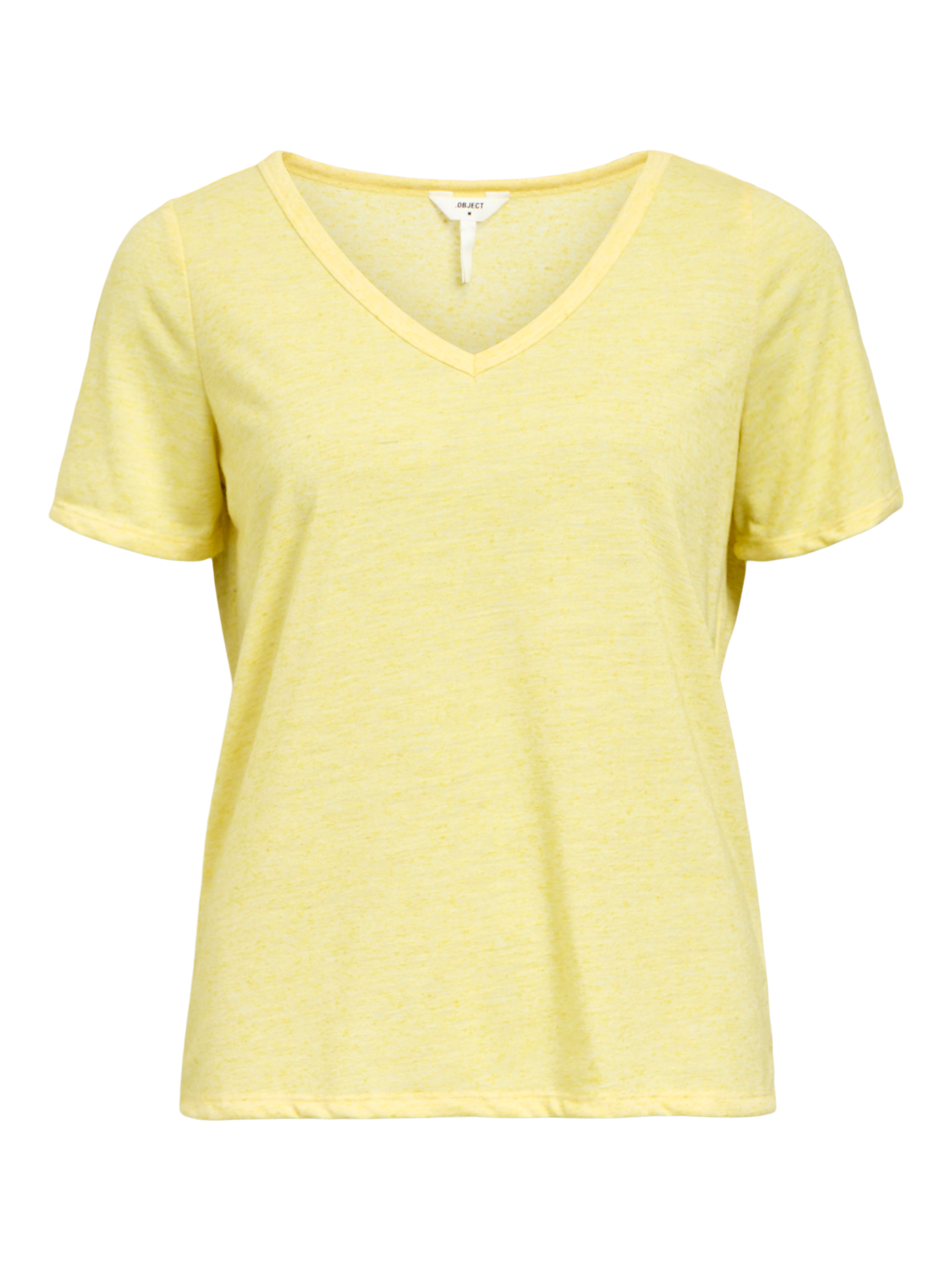 OBJTHEA S/S RE V-NECK TOP NOOS Mellomgul