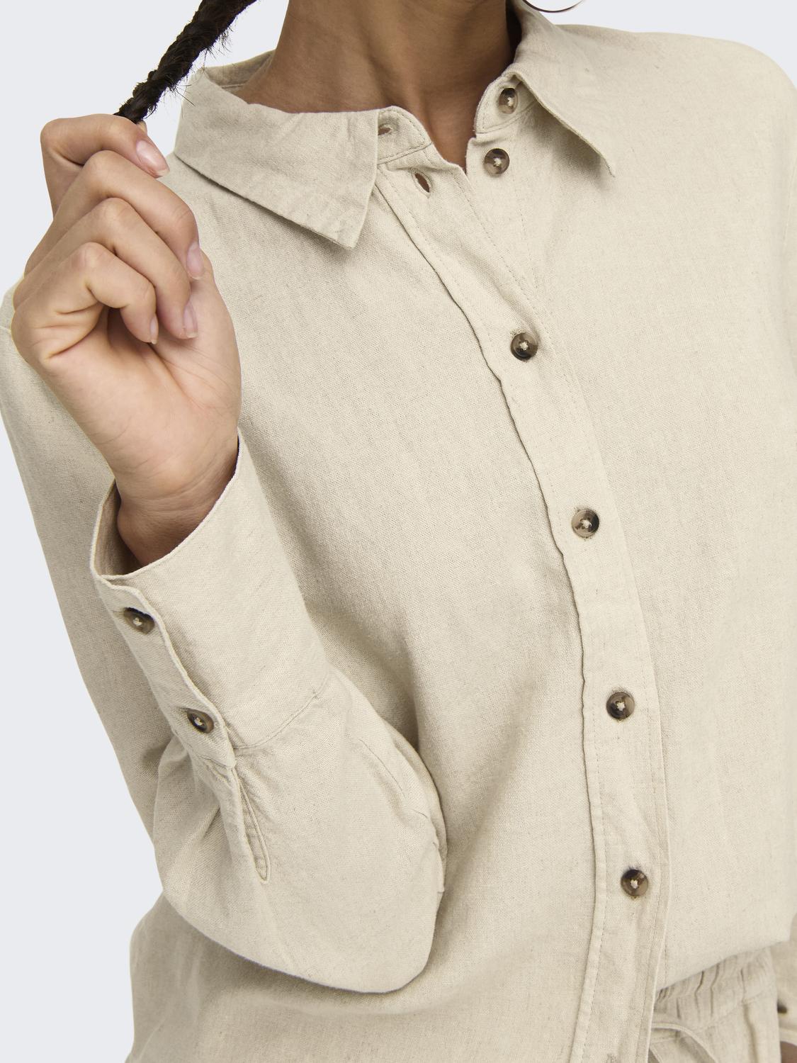 JDYSAY L/S LINEN LOOSE SHIRT WVN NOOS Lysegrå