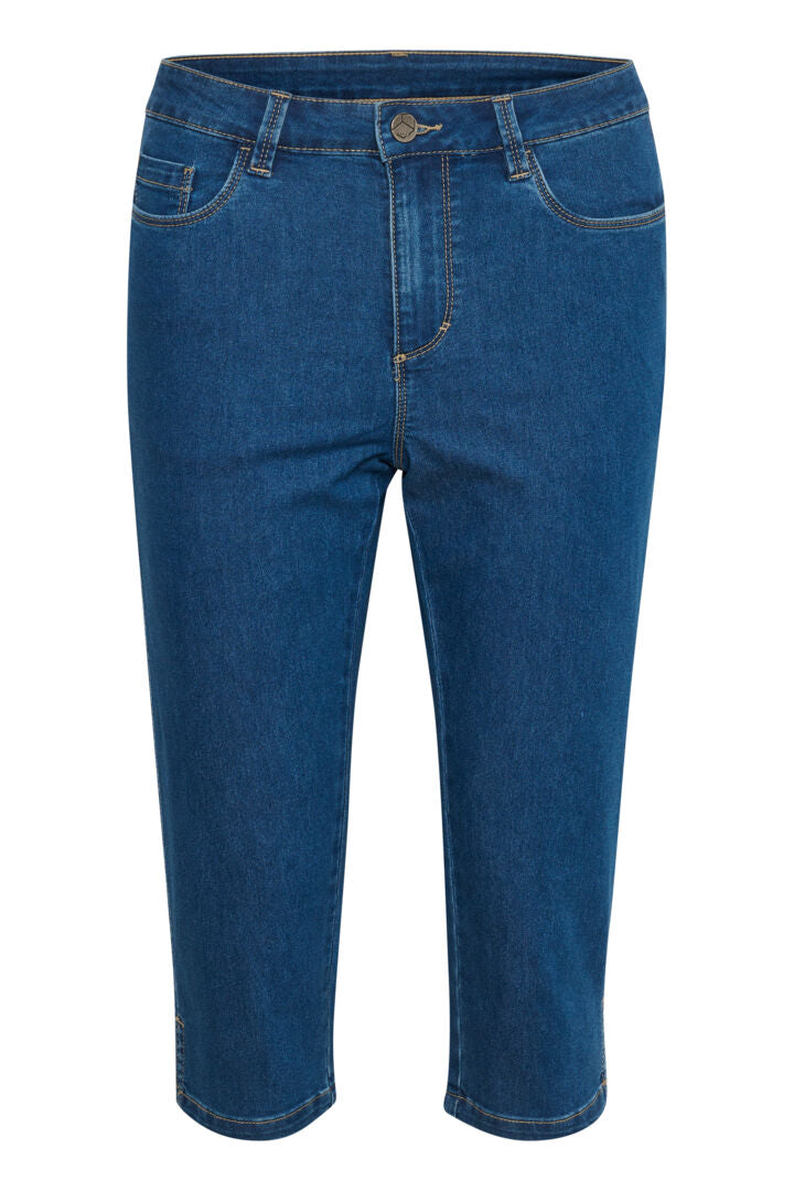 KAvicky Capri Jeans Medium Blue Washed Denim