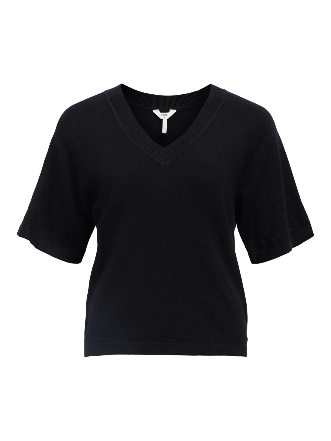 OBJTHESS 2/4 LO V-NECK KNIT TOP NOOS Sort