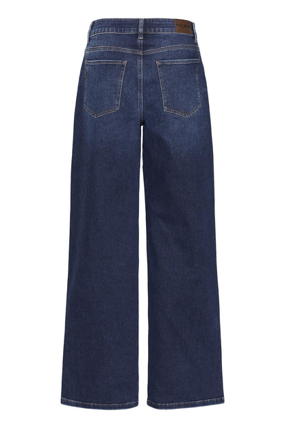 Pzathena Uhw Jeans Wide Leg Dark Blue Denim