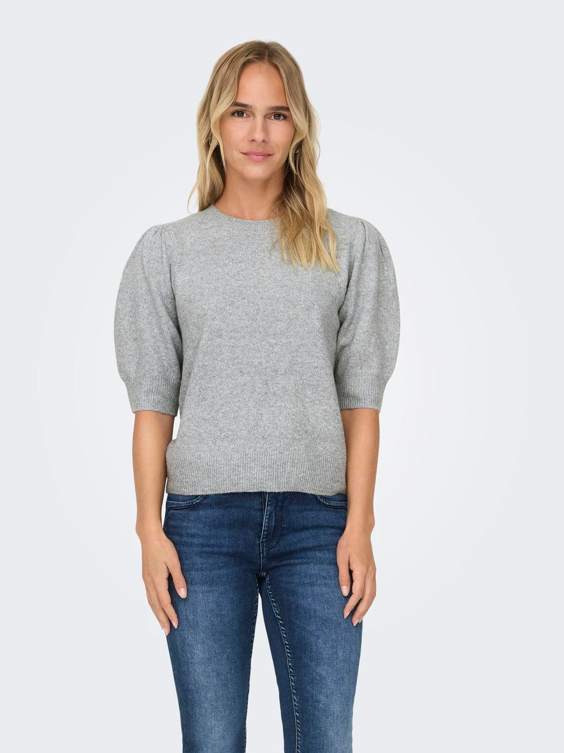 Onlrica Life 2/4 Pullover Knt Noos Lysegrå