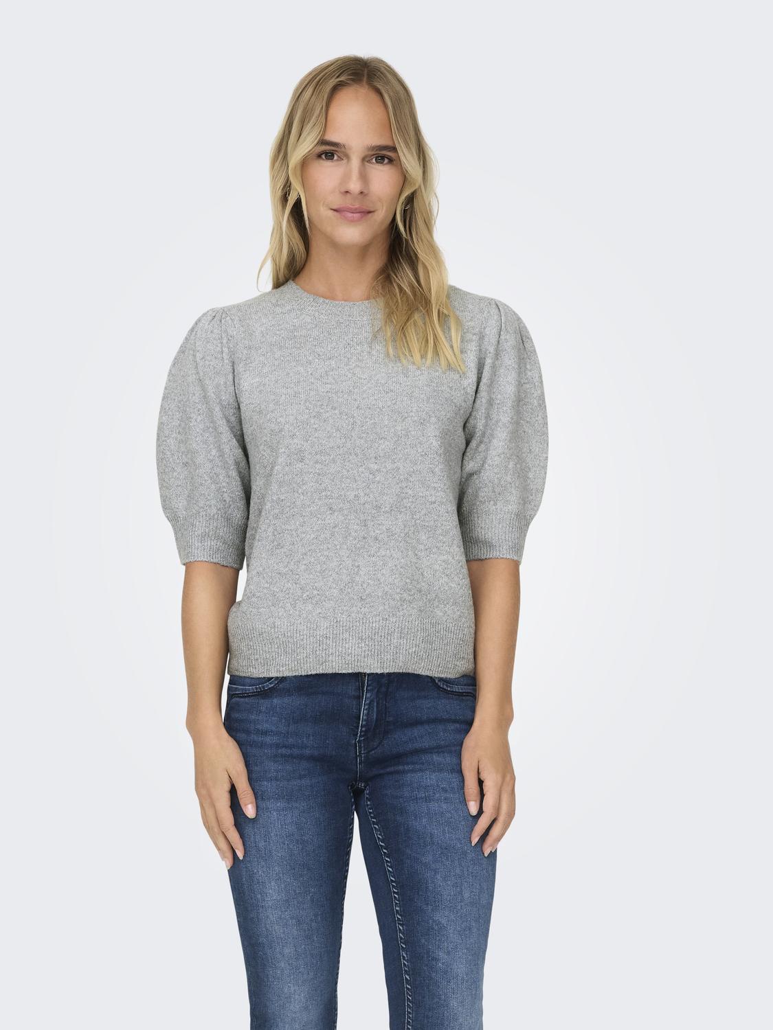 Onlrica Life 2/4 Pullover Knt Noos Lysegrå
